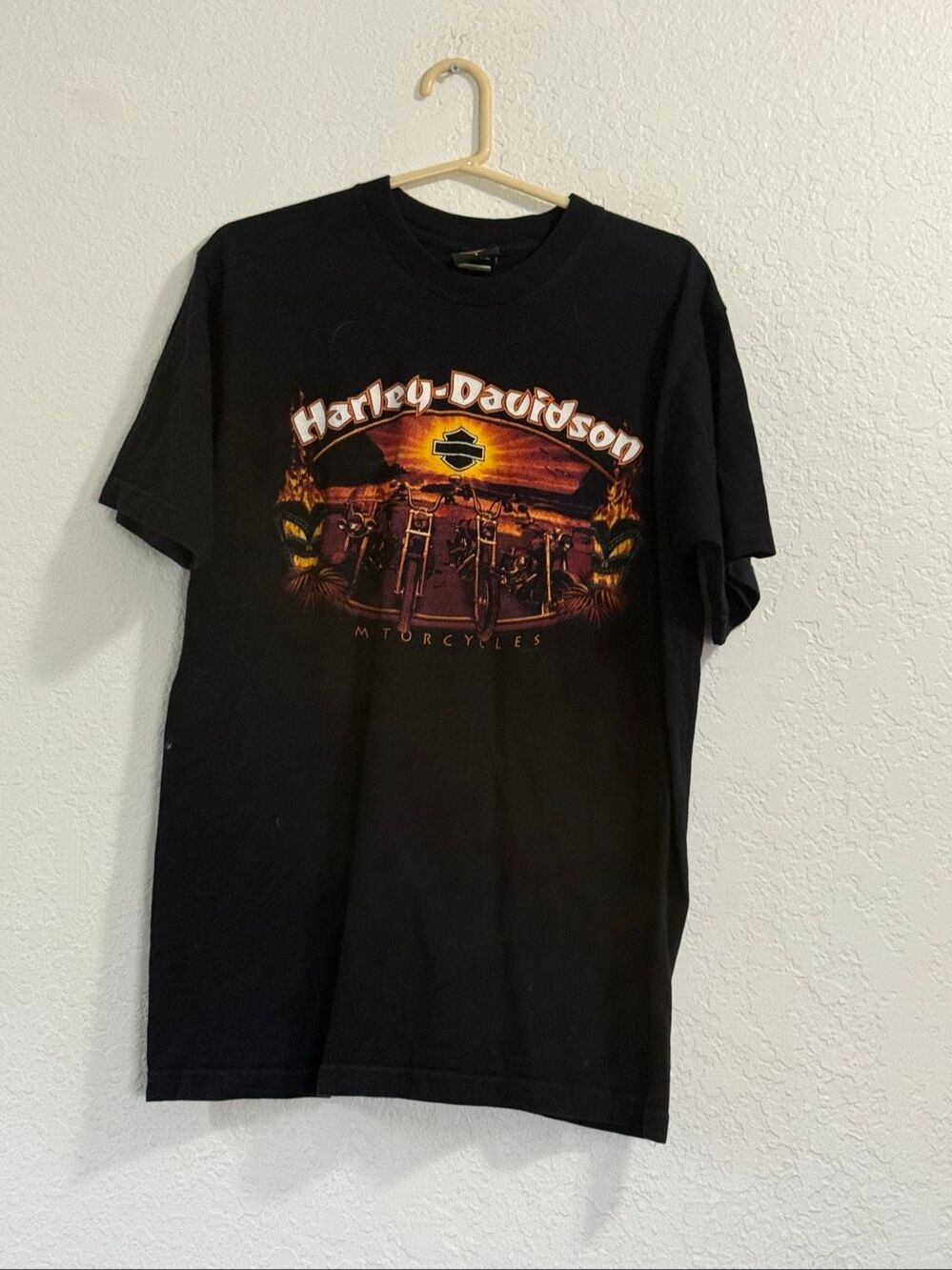 Harley Davidson silver edge Waterloo Iowa t shirt L motorcycle biker